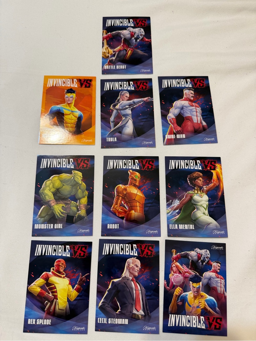 Invincibles Trading Card Set - Assorted Characters (Blue, Red, Yellow)